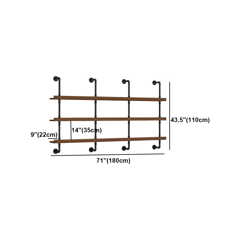 Industrial Style Bookshelf Wall Mounted Shelf Bookcase for Home Clearhalo 'Bookcases' 'furn' 'furn_bookcases' 'Furniture' 'furniture_bookcases' 'kitchen' 'kitchen_bookcases' 'Living Room Furniture' 'Office Furniture' 4826944