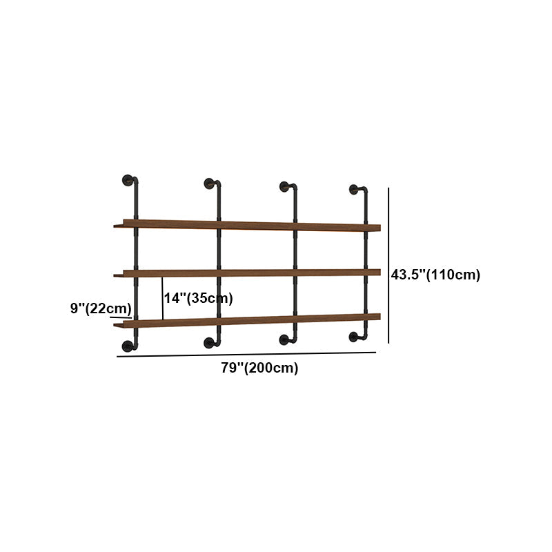 Industrial Style Bookshelf Wall Mounted Shelf Bookcase for Home Clearhalo 'Bookcases' 'furn' 'furn_bookcases' 'Furniture' 'furniture_bookcases' 'kitchen' 'kitchen_bookcases' 'Living Room Furniture' 'Office Furniture' 4826945