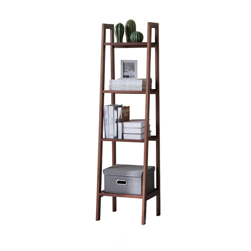 Modern Style Open Bookshelf Ladder Wooden Shelf Bookcase for Home 15.7"L x 13.8"W x 59.8"H Brown Clearhalo 'Bookcases' 'furn' 'furn_bookcases' 'Furniture' 'furniture_bookcases' 'kitchen' 'kitchen_bookcases' 'Living Room Furniture' 'Office Furniture' 4826952