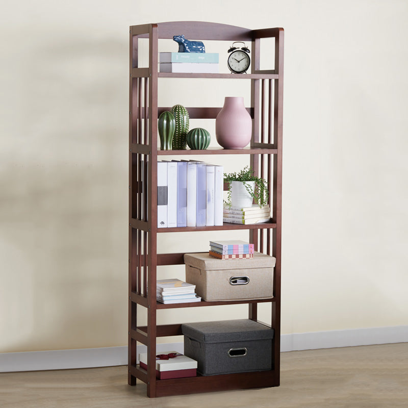 Modern Style Open Bookshelf Ladder Wooden Shelf Bookcase for Home 23.6"L x 11"W x 63"H Brown Clearhalo 'Bookcases' 'furn' 'furn_bookcases' 'Furniture' 'furniture_bookcases' 'kitchen' 'kitchen_bookcases' 'Living Room Furniture' 'Office Furniture' 4826953
