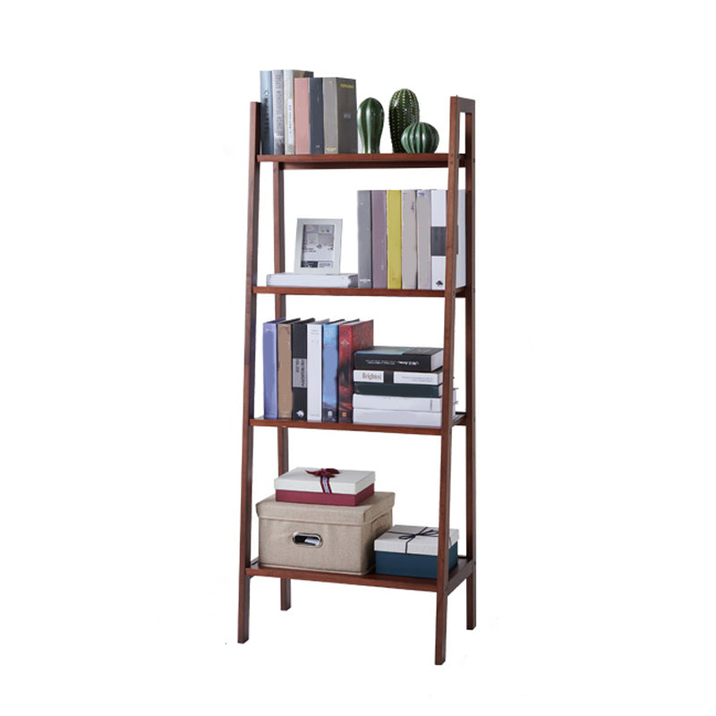 Modern Style Open Bookshelf Ladder Wooden Shelf Bookcase for Home 23.6"L x 13.8"W x 59.8"H Brown Clearhalo 'Bookcases' 'furn' 'furn_bookcases' 'Furniture' 'furniture_bookcases' 'kitchen' 'kitchen_bookcases' 'Living Room Furniture' 'Office Furniture' 4826954