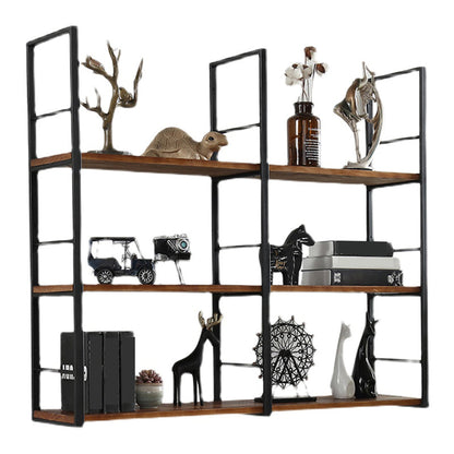 Wall Unit Industrial Bookshelf with Iron Frame Pine Wood Bookshelf Clearhalo 'Bookcases' 'furn' 'furn_bookcases' 'Furniture' 'furniture_bookcases' 'kitchen' 'kitchen_bookcases' 'Living Room Furniture' 'Office Furniture' 4826966