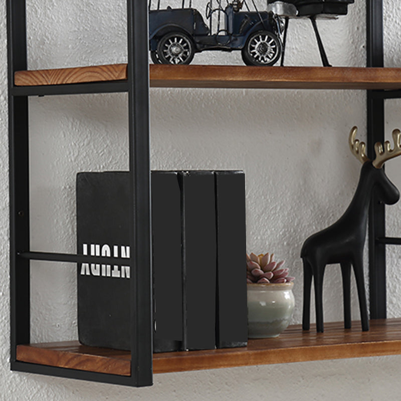 Wall Unit Industrial Bookshelf with Iron Frame Pine Wood Bookshelf Clearhalo 'Bookcases' 'furn' 'furn_bookcases' 'Furniture' 'furniture_bookcases' 'kitchen' 'kitchen_bookcases' 'Living Room Furniture' 'Office Furniture' 4826967