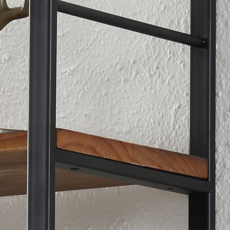 Wall Unit Industrial Bookshelf with Iron Frame Pine Wood Bookshelf Clearhalo 'Bookcases' 'furn' 'furn_bookcases' 'Furniture' 'furniture_bookcases' 'kitchen' 'kitchen_bookcases' 'Living Room Furniture' 'Office Furniture' 4826969