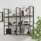 Wall Unit Industrial Bookshelf with Iron Frame Pine Wood Bookshelf Clearhalo 'Bookcases' 'furn' 'furn_bookcases' 'Furniture' 'furniture_bookcases' 'kitchen' 'kitchen_bookcases' 'Living Room Furniture' 'Office Furniture' 4826974