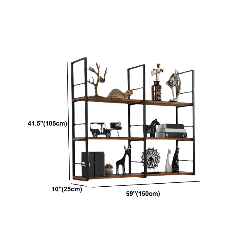 Wall Unit Industrial Bookshelf with Iron Frame Pine Wood Bookshelf Clearhalo 'Bookcases' 'furn' 'furn_bookcases' 'Furniture' 'furniture_bookcases' 'kitchen' 'kitchen_bookcases' 'Living Room Furniture' 'Office Furniture' 4826976