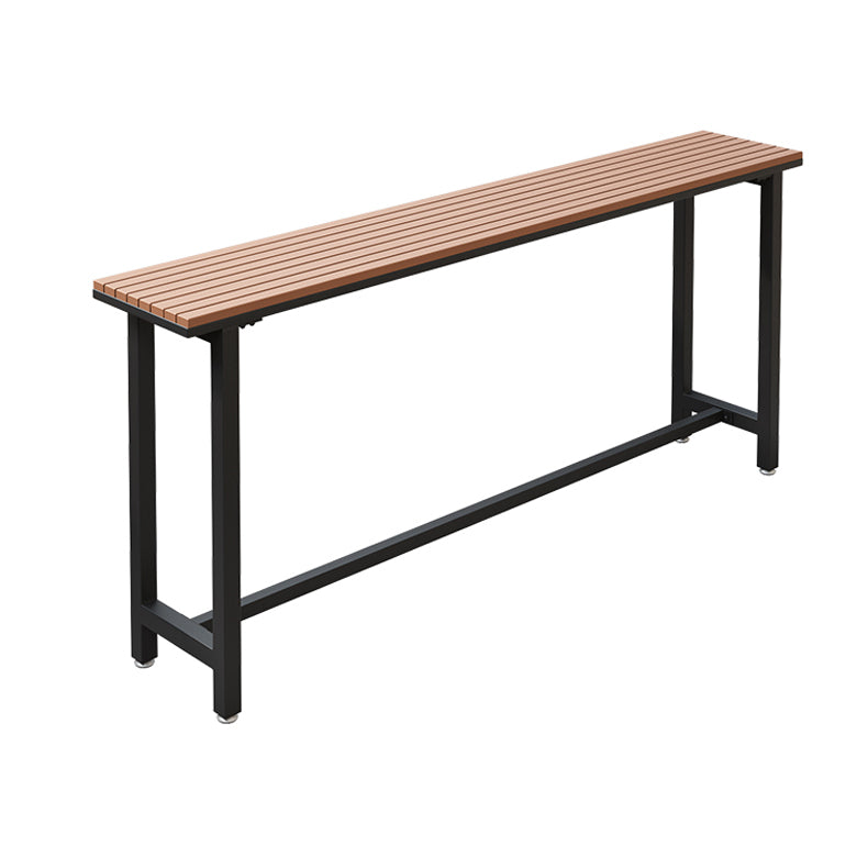 Outdoor 42-inch Height Bar Table Industrial Style Wood Top Bar Table Black Without Chairs Clearhalo 'Bar Furniture' 'Bar Tables' 'bar_tables' 'furn' 'furn_bar_tables' 'Furniture' 'furniture_bar_tables' 'Kitchen & Dining Furniture' 4829060