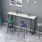 Modern Style Bar Table 42-inch Height Stone Top and Metal Base Bistro Table 78.7"L x 15.7"W x 41.3"H White-Gold Without Chairs Clearhalo 'Bar Furniture' 'Bar Tables' 'bar_tables' 'furn' 'furn_bar_tables' 'Furniture' 'furniture_bar_tables' 'Kitchen & Dining Furniture' 4829078
