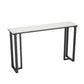 Modern Style Bar Table 42-inch Height Stone Top and Metal Base Bistro Table White-Gold Without Chairs Clearhalo 'Bar Furniture' 'Bar Tables' 'bar_tables' 'furn' 'furn_bar_tables' 'Furniture' 'furniture_bar_tables' 'Kitchen & Dining Furniture' 4829080