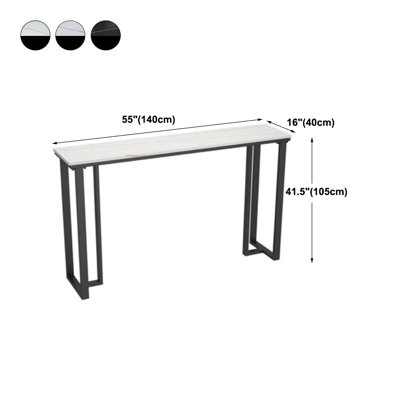 Modern Style Bar Table 42-inch Height Stone Top and Metal Base Bistro Table Clearhalo 'Bar Furniture' 'Bar Tables' 'bar_tables' 'furn' 'furn_bar_tables' 'Furniture' 'furniture_bar_tables' 'Kitchen & Dining Furniture' 4829086