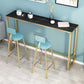 Glam Style Bar Table 42-inch Height Stone Top and Metal Base Bistro Table Clearhalo 'Bar Furniture' 'Bar Tables' 'bar_tables' 'furn' 'furn_bar_tables' 'Furniture' 'furniture_bar_tables' 'Kitchen & Dining Furniture' 4829099