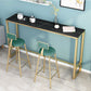 Glam Style Bar Table 42-inch Height Stone Top and Metal Base Bistro Table Clearhalo 'Bar Furniture' 'Bar Tables' 'bar_tables' 'furn' 'furn_bar_tables' 'Furniture' 'furniture_bar_tables' 'Kitchen & Dining Furniture' 4829100