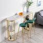 Kitchen Stone Top Counter Table Metal Base 42-inch Height Nordic Bar Table 55.1"L x 15.7"W x 41.3"H Gold Without Chairs Clearhalo 'Bar Furniture' 'Bar Tables' 'bar_tables' 'furn' 'furn_bar_tables' 'Furniture' 'furniture_bar_tables' 'Kitchen & Dining Furniture' 4829113