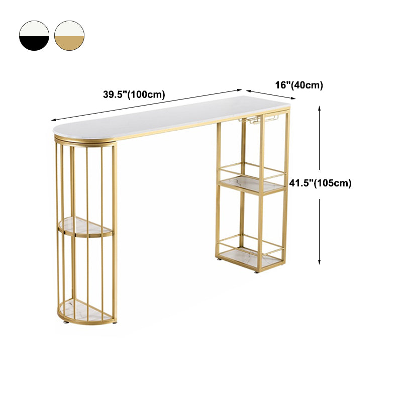 Kitchen Stone Top Counter Table Metal Base 42-inch Height Nordic Bar Table Clearhalo 'Bar Furniture' 'Bar Tables' 'bar_tables' 'furn' 'furn_bar_tables' 'Furniture' 'furniture_bar_tables' 'Kitchen & Dining Furniture' 4829123