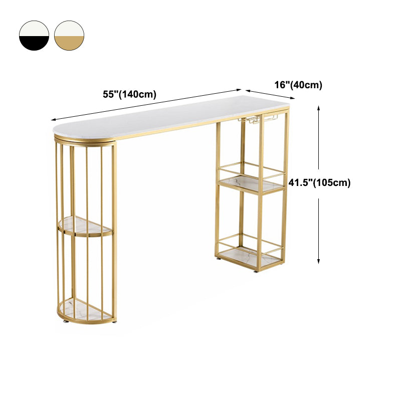 Kitchen Stone Top Counter Table Metal Base 42-inch Height Nordic Bar Table Clearhalo 'Bar Furniture' 'Bar Tables' 'bar_tables' 'furn' 'furn_bar_tables' 'Furniture' 'furniture_bar_tables' 'Kitchen & Dining Furniture' 4829125