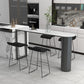 Modern Black Iron Bar Dining Table with White Stone Top Indoor Bistro Table Clearhalo 'Bar Furniture' 'Bar Tables' 'bar_tables' 'furn' 'furn_bar_tables' 'Furniture' 'furniture_bar_tables' 'Kitchen & Dining Furniture' 4829137