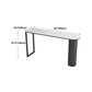 Modern Black Iron Bar Dining Table with White Stone Top Indoor Bistro Table Clearhalo 'Bar Furniture' 'Bar Tables' 'bar_tables' 'furn' 'furn_bar_tables' 'Furniture' 'furniture_bar_tables' 'Kitchen & Dining Furniture' 4829142