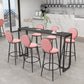 Modern Black Iron Bar Dining Table with Stone Top Rectangle Indoor Bistro Table 70.9"L x 15.7"W x 41.3"H Black Without Footrest Clearhalo 'Bar Furniture' 'Bar Tables' 'bar_tables' 'furn' 'furn_bar_tables' 'Furniture' 'furniture_bar_tables' 'Kitchen & Dining Furniture' 4829148