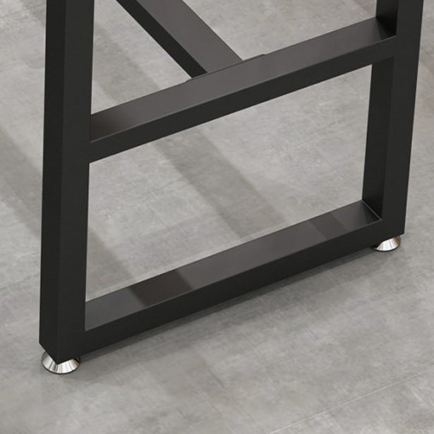 Modern Black Iron Bar Dining Table with Stone Top Rectangle Indoor Bistro Table Clearhalo 'Bar Furniture' 'Bar Tables' 'bar_tables' 'furn' 'furn_bar_tables' 'Furniture' 'furniture_bar_tables' 'Kitchen & Dining Furniture' 4829152