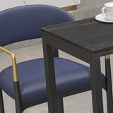 Modern Black Iron Bar Dining Table with Stone Top Rectangle Indoor Bistro Table Clearhalo 'Bar Furniture' 'Bar Tables' 'bar_tables' 'furn' 'furn_bar_tables' 'Furniture' 'furniture_bar_tables' 'Kitchen & Dining Furniture' 4829153