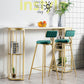Glam Iron Bar Dining Table White Faux Marble Top Indoor Bistro Table with 2-Shelf Clearhalo 'Bar Furniture' 'Bar Tables' 'bar_tables' 'furn' 'furn_bar_tables' 'Furniture' 'furniture_bar_tables' 'Kitchen & Dining Furniture' 4829176
