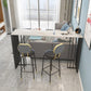 Modern Iron Bar Dining Table with Stone Top Rectangle Indoor Bistro Table 70.9"L x 15.7"W x 41.3"H White Without Chairs Clearhalo 'Bar Furniture' 'Bar Tables' 'bar_tables' 'furn' 'furn_bar_tables' 'Furniture' 'furniture_bar_tables' 'Kitchen & Dining Furniture' 4829190