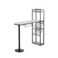 Modern Iron Bar Dining Table White Faux Marble Indoor Bistro Table with Wine Rack Black Without Chairs Clearhalo 'Bar Furniture' 'Bar Tables' 'bar_tables' 'furn' 'furn_bar_tables' 'Furniture' 'furniture_bar_tables' 'Kitchen & Dining Furniture' 4829208