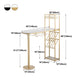 Modern Iron Bar Dining Table White Faux Marble Indoor Bistro Table with Wine Rack Clearhalo 'Bar Furniture' 'Bar Tables' 'bar_tables' 'furn' 'furn_bar_tables' 'Furniture' 'furniture_bar_tables' 'Kitchen & Dining Furniture' 4829224