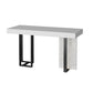 Glam Iron Bar Dining Table with White Stone Top Rectangle Indoor Bistro Table Black Without Chairs Clearhalo 'Bar Furniture' 'Bar Tables' 'bar_tables' 'furn' 'furn_bar_tables' 'Furniture' 'furniture_bar_tables' 'Kitchen & Dining Furniture' 4829228