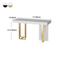 Glam Iron Bar Dining Table with White Stone Top Rectangle Indoor Bistro Table Clearhalo 'Bar Furniture' 'Bar Tables' 'bar_tables' 'furn' 'furn_bar_tables' 'Furniture' 'furniture_bar_tables' 'Kitchen & Dining Furniture' 4829244