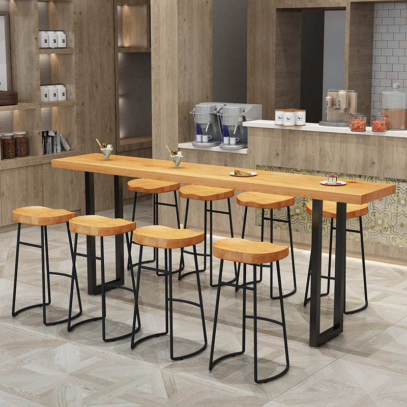 Modern Style Dining Table Wooden Bar Counter Table for Kitchen 55.1"L x 17.7"W x 41.3"H Without Chairs Clearhalo 'Bar Furniture' 'Bar Tables' 'bar_tables' 'furn' 'furn_bar_tables' 'Furniture' 'furniture_bar_tables' 'Kitchen & Dining Furniture' 4829269
