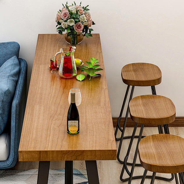 Industrial Dining Table Wooden Bar Counter Table for Kitchen Clearhalo 'Bar Furniture' 'Bar Tables' 'bar_tables' 'furn' 'furn_bar_tables' 'Furniture' 'furniture_bar_tables' 'Kitchen & Dining Furniture' 4829321