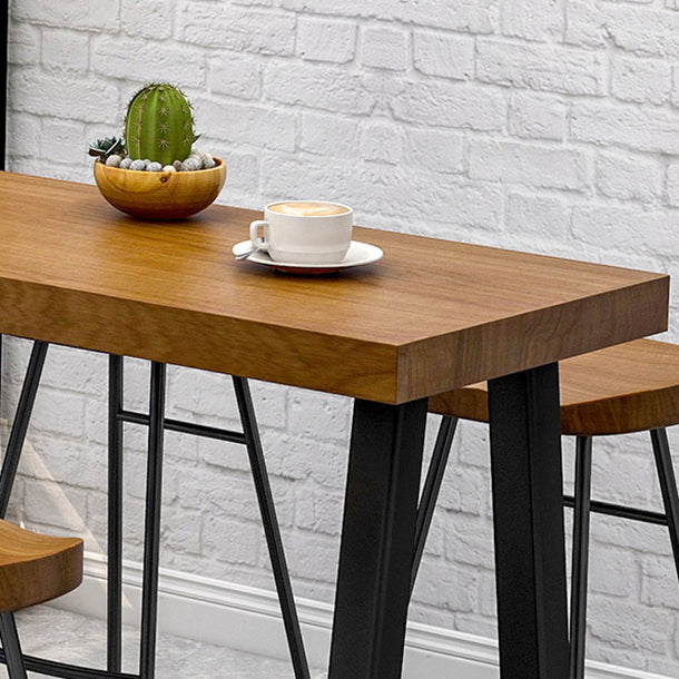 Industrial Dining Table Wooden Bar Counter Table for Kitchen Clearhalo 'Bar Furniture' 'Bar Tables' 'bar_tables' 'furn' 'furn_bar_tables' 'Furniture' 'furniture_bar_tables' 'Kitchen & Dining Furniture' 4829322