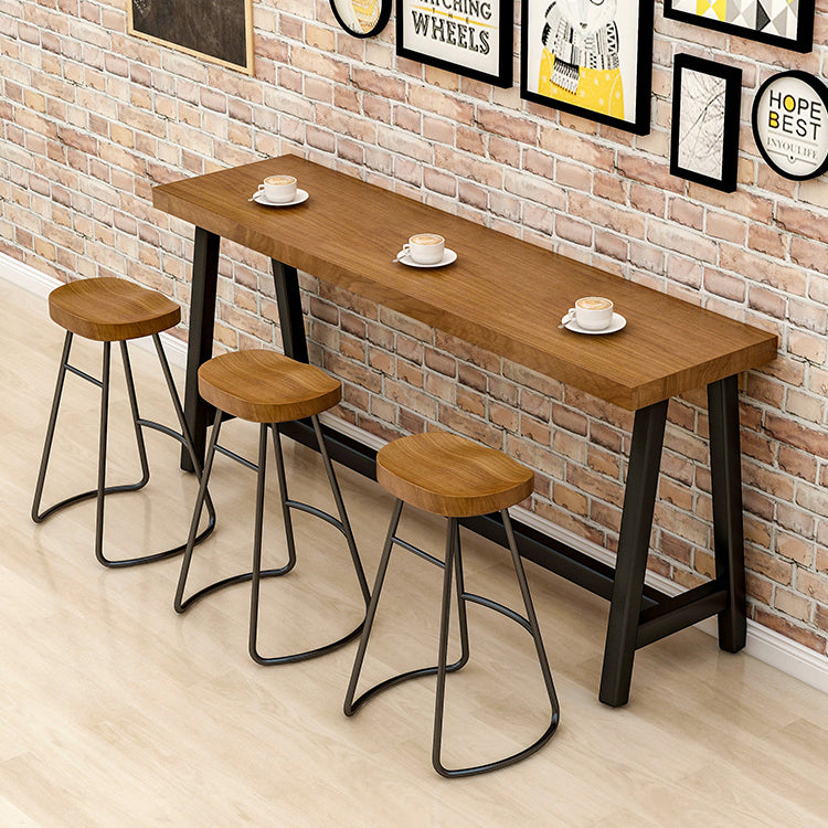 Industrial Dining Table Wooden Bar Counter Table for Kitchen Clearhalo 'Bar Furniture' 'Bar Tables' 'bar_tables' 'furn' 'furn_bar_tables' 'Furniture' 'furniture_bar_tables' 'Kitchen & Dining Furniture' 4829324