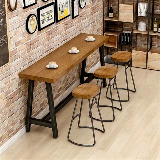 Industrial Dining Table Wooden Bar Counter Table for Kitchen Clearhalo 'Bar Furniture' 'Bar Tables' 'bar_tables' 'furn' 'furn_bar_tables' 'Furniture' 'furniture_bar_tables' 'Kitchen & Dining Furniture' 4829326