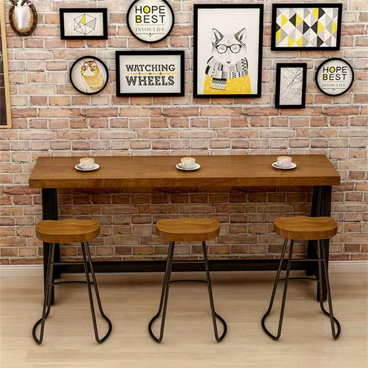 Industrial Dining Table Wooden Bar Counter Table for Kitchen Clearhalo 'Bar Furniture' 'Bar Tables' 'bar_tables' 'furn' 'furn_bar_tables' 'Furniture' 'furniture_bar_tables' 'Kitchen & Dining Furniture' 4829330