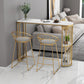 Nordic Style Sintered Stone Table Dining Bar Counter Table for Kitchen 47.2"L x 15.7"W x 41.3"H Gold Stone Clearhalo 'Bar Furniture' 'Bar Tables' 'bar_tables' 'furn' 'furn_bar_tables' 'Furniture' 'furniture_bar_tables' 'Kitchen & Dining Furniture' 4829380