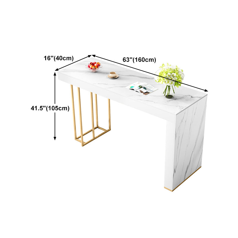 Modern Sintered Stone Table Dining Bar Counter Table for Kitchen with Metal Legs Clearhalo 'Bar Furniture' 'Bar Tables' 'bar_tables' 'furn' 'furn_bar_tables' 'Furniture' 'furniture_bar_tables' 'Kitchen & Dining Furniture' 4829407