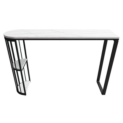 Modern Sintered Stone Table Dining Bar Counter Table for Kitchen 39.4"L x 15.7"W x 41.3"H Without Chairs Clearhalo 'Bar Furniture' 'Bar Tables' 'bar_tables' 'furn' 'furn_bar_tables' 'Furniture' 'furniture_bar_tables' 'Kitchen & Dining Furniture' 4829420