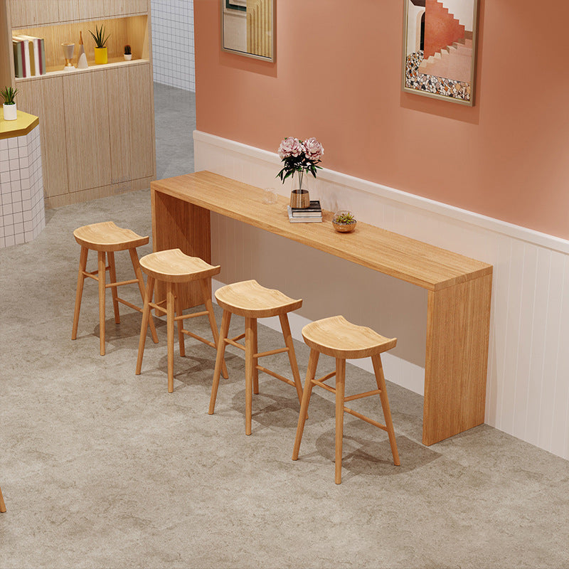 Nordic Style Dining Rectangle Table Wooden Bar Counter Table for Kitchen 94.5"L x 15.7"W x 41.3"H Without Chairs Clearhalo 'Bar Furniture' 'Bar Tables' 'bar_tables' 'furn' 'furn_bar_tables' 'Furniture' 'furniture_bar_tables' 'Kitchen & Dining Furniture' 4829431