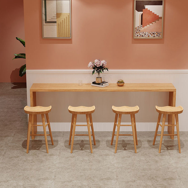 Nordic Style Dining Rectangle Table Wooden Bar Counter Table for Kitchen 86.6"L x 15.7"W x 41.3"H Without Chairs Clearhalo 'Bar Furniture' 'Bar Tables' 'bar_tables' 'furn' 'furn_bar_tables' 'Furniture' 'furniture_bar_tables' 'Kitchen & Dining Furniture' 4829432