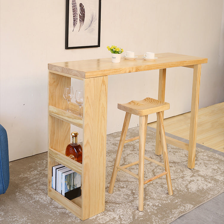 Modern Style Wooden Table Dining Wooden Bar Counter Table for Kitchen 55.1"L x 15.7"W x 41.3"H Without Chairs Clearhalo 'Bar Furniture' 'Bar Tables' 'bar_tables' 'furn' 'furn_bar_tables' 'Furniture' 'furniture_bar_tables' 'Kitchen & Dining Furniture' 4829506