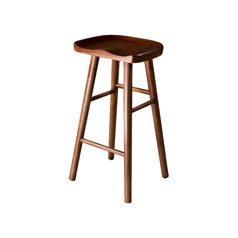 Contemporary Pine Solid Wood Bar Stool Footrest Bristol Stool Walnut 1 Piece Short Stool(22"H) Clearhalo 'Bar Furniture' 'Bar Stools' 'bar_stools' 'Furniture' 'furniture_bar_stools' 'Kitchen & Dining Furniture' 4829521
