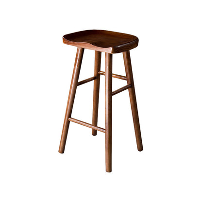 Contemporary Pine Solid Wood Bar Stool Footrest Bristol Stool Walnut 1 Piece Short Stool(22"H) Clearhalo 'Bar Furniture' 'Bar Stools' 'bar_stools' 'Furniture' 'furniture_bar_stools' 'Kitchen & Dining Furniture' 4829521