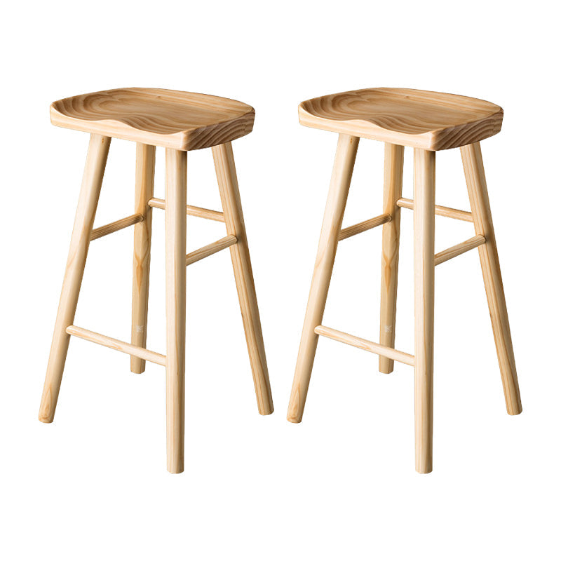 Contemporary Pine Solid Wood Bar Stool Footrest Bristol Stool Wood Set of 2 Bar Stool(30"H) Clearhalo 'Bar Furniture' 'Bar Stools' 'bar_stools' 'Furniture' 'furniture_bar_stools' 'Kitchen & Dining Furniture' 4829528