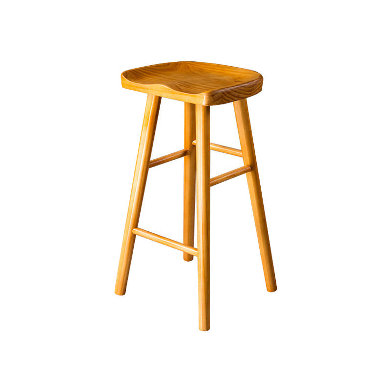Contemporary Pine Solid Wood Bar Stool Footrest Bristol Stool Natural 1 Piece Short Stool(22"H) Clearhalo 'Bar Furniture' 'Bar Stools' 'bar_stools' 'Furniture' 'furniture_bar_stools' 'Kitchen & Dining Furniture' 4829533
