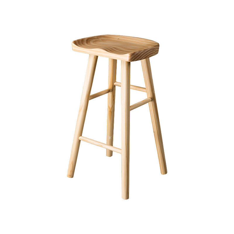 Contemporary Pine Solid Wood Bar Stool Footrest Bristol Stool Wood 1 Piece Counter Stool(26"H) Clearhalo 'Bar Furniture' 'Bar Stools' 'bar_stools' 'Furniture' 'furniture_bar_stools' 'Kitchen & Dining Furniture' 4829538