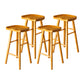 Contemporary Pine Solid Wood Bar Stool Footrest Bristol Stool Natural Set of 4 Counter Stool(26"H) Clearhalo 'Bar Furniture' 'Bar Stools' 'bar_stools' 'Furniture' 'furniture_bar_stools' 'Kitchen & Dining Furniture' 4829544