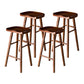 Contemporary Pine Solid Wood Bar Stool Footrest Bristol Stool Walnut Set of 4 Counter Stool(26"H) Clearhalo 'Bar Furniture' 'Bar Stools' 'bar_stools' 'Furniture' 'furniture_bar_stools' 'Kitchen & Dining Furniture' 4829550