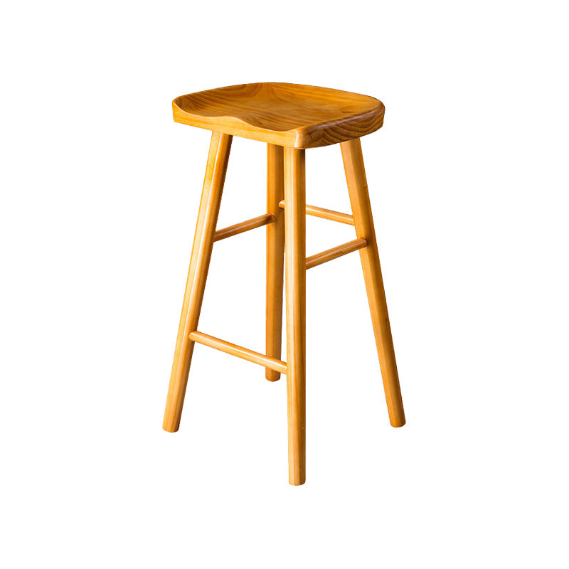 Contemporary Pine Solid Wood Bar Stool Footrest Bristol Stool Natural 1 Piece Bar Stool(30"H) Clearhalo 'Bar Furniture' 'Bar Stools' 'bar_stools' 'Furniture' 'furniture_bar_stools' 'Kitchen & Dining Furniture' 4829551